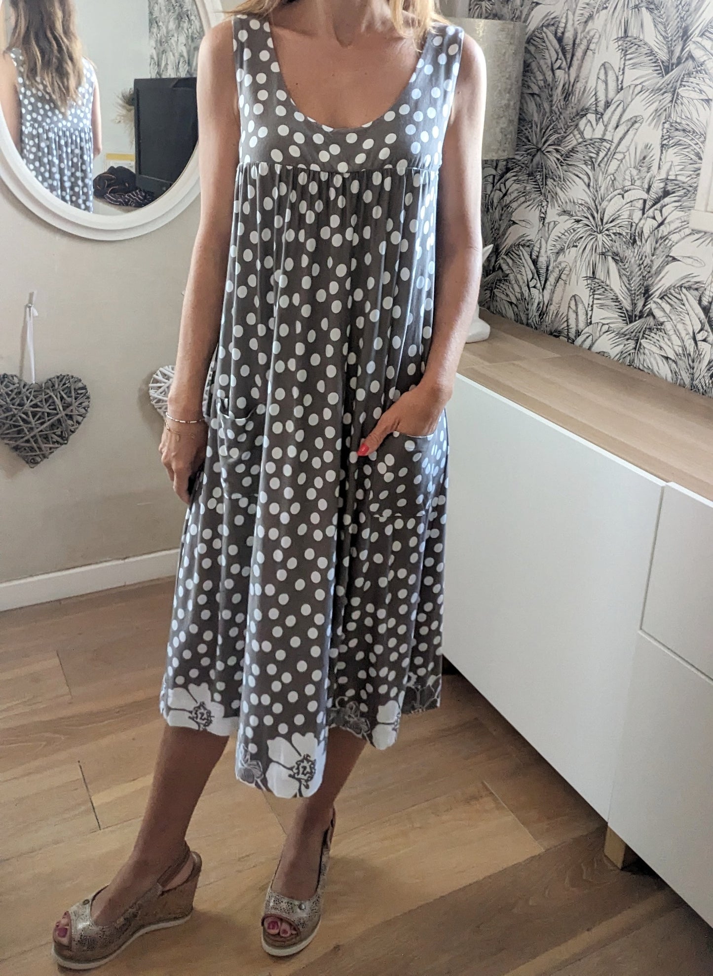 Robe longue midi à pois - Boutique indépendante - 40
