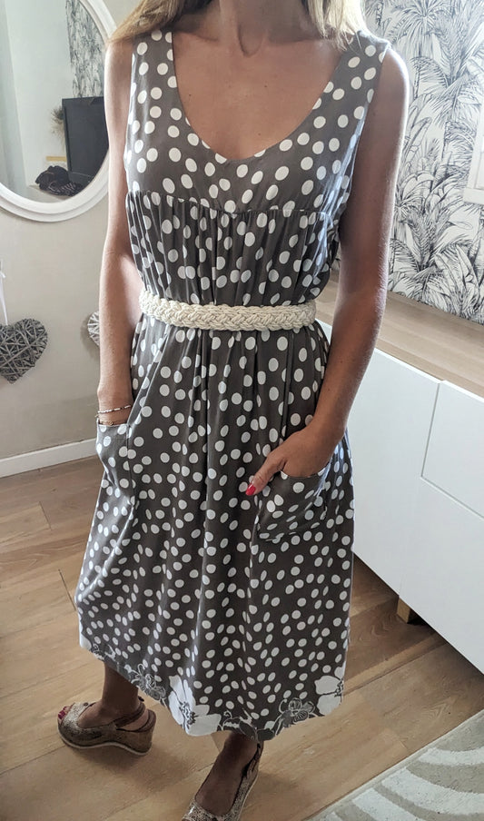 Robe longue midi à pois - Boutique indépendante - 40