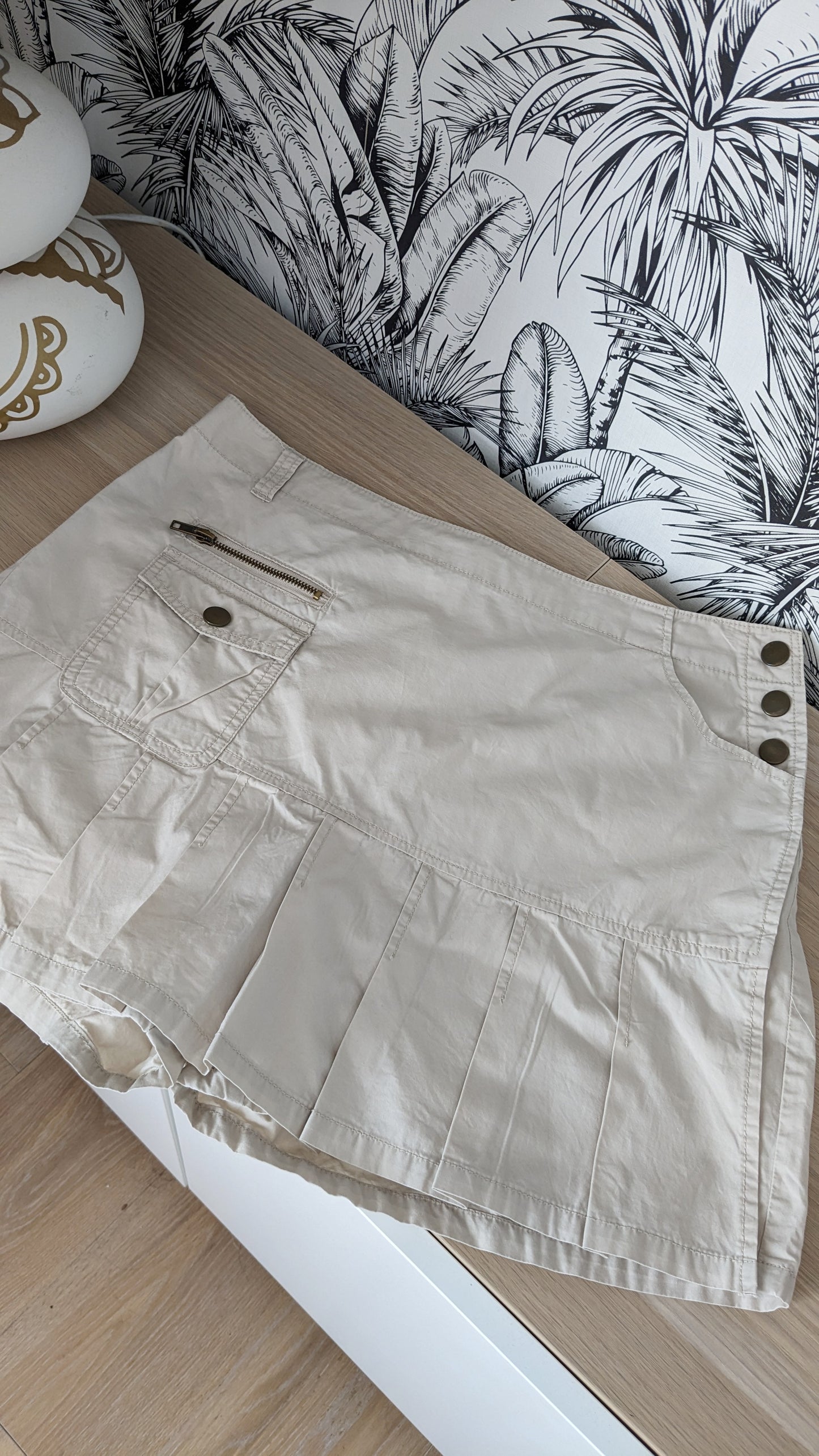 Jupe short beige - Camaïeu - 42