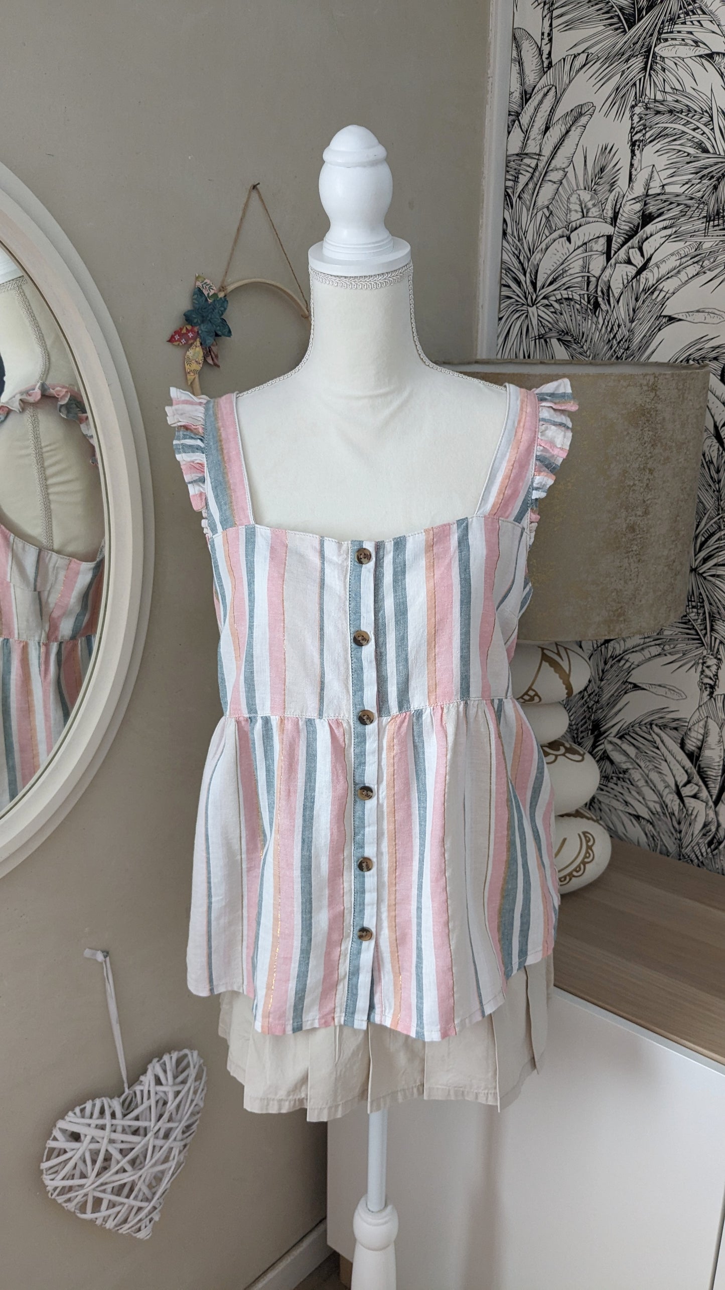 Jupe short beige - Camaïeu - 40