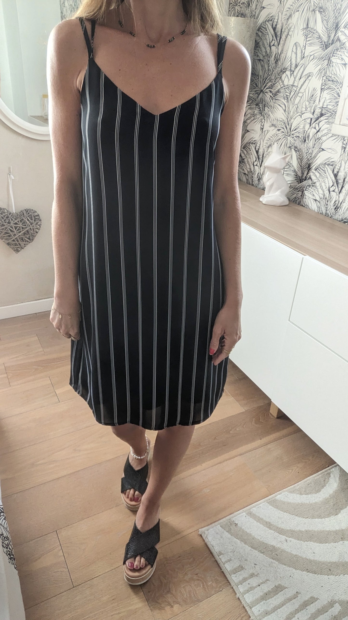 Robe rayée croisée noire - Pimkie - 34/36
