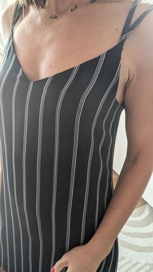 Robe rayée croisée noire - Pimkie - 34/36