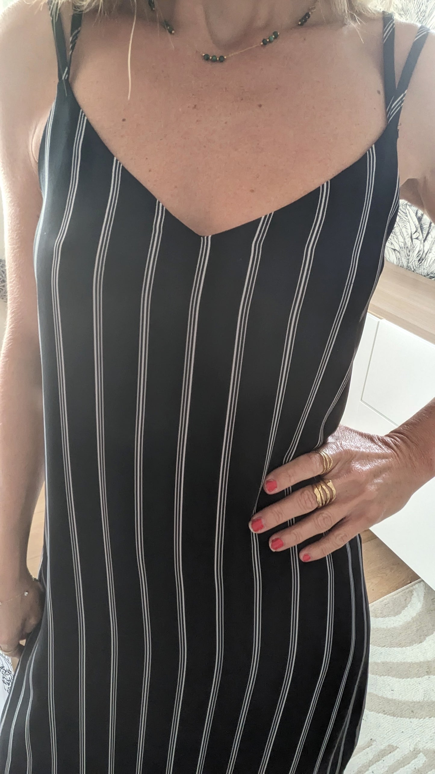 Robe rayée croisée noire - Pimkie - 34/36