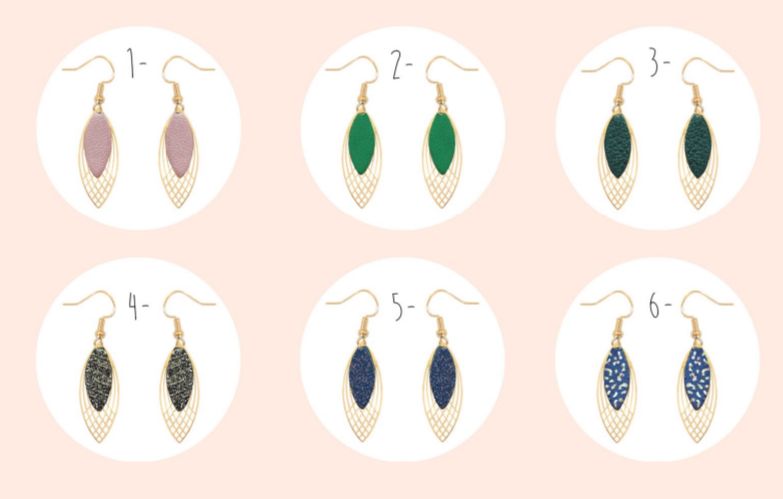 Bijoux " Boucles rose " Vert vif - Création Jeanne et JO - TU