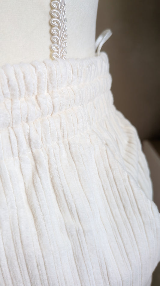 Pantalon velours côtelé blanc - Zara - 44