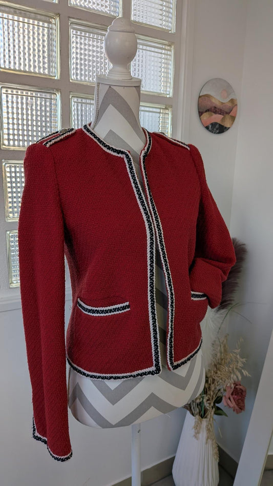 Veste rouge tressée - MANGO - 36