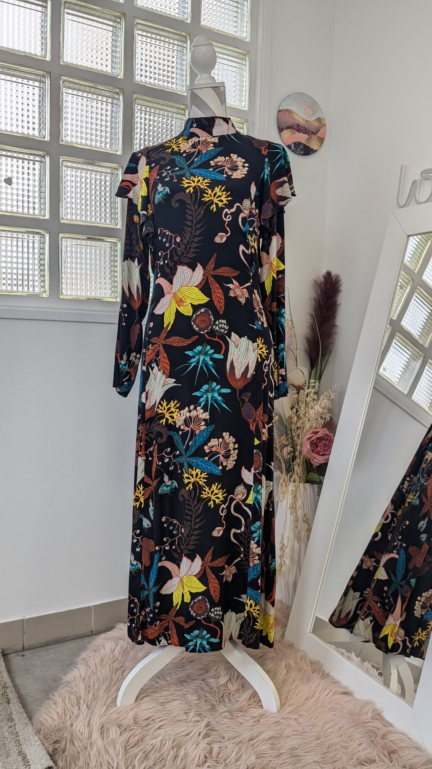 Robe automne fleurie volants - H&M - 38