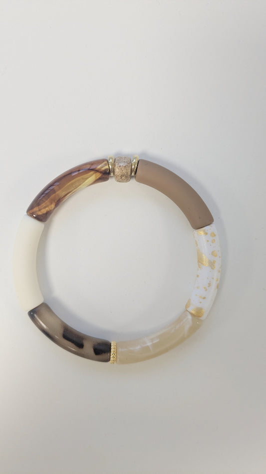 Bijoux Bracelet élastique blanc doré - Kalisaya - TU