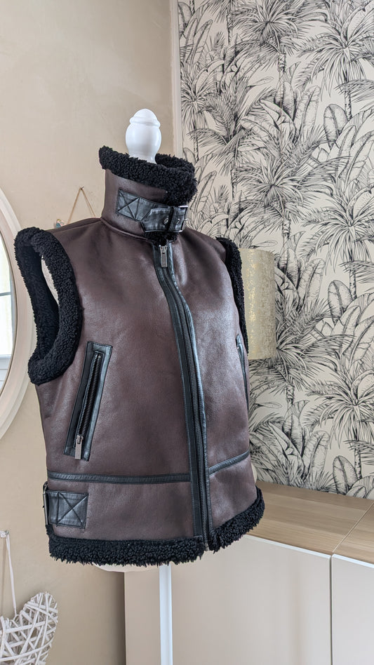 Veste fourrée sans manches - Amisu - 36