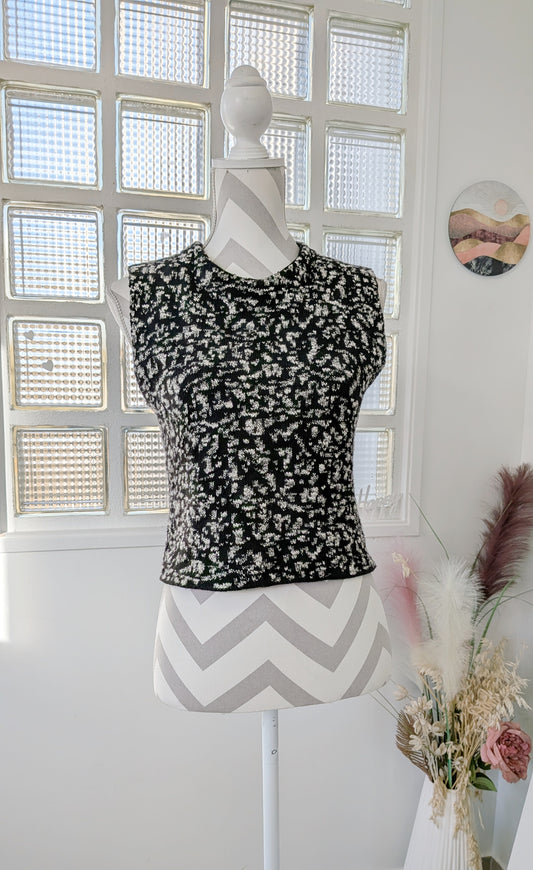 Pull sans manches bicolore noir/blanc - Boutique indépendante - 34