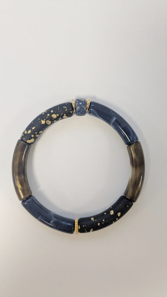 Bijoux Bracelet élastique nuit noir doré - Kalisaya - TU