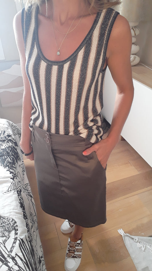 Jupe droite kaki - Lovia - 36