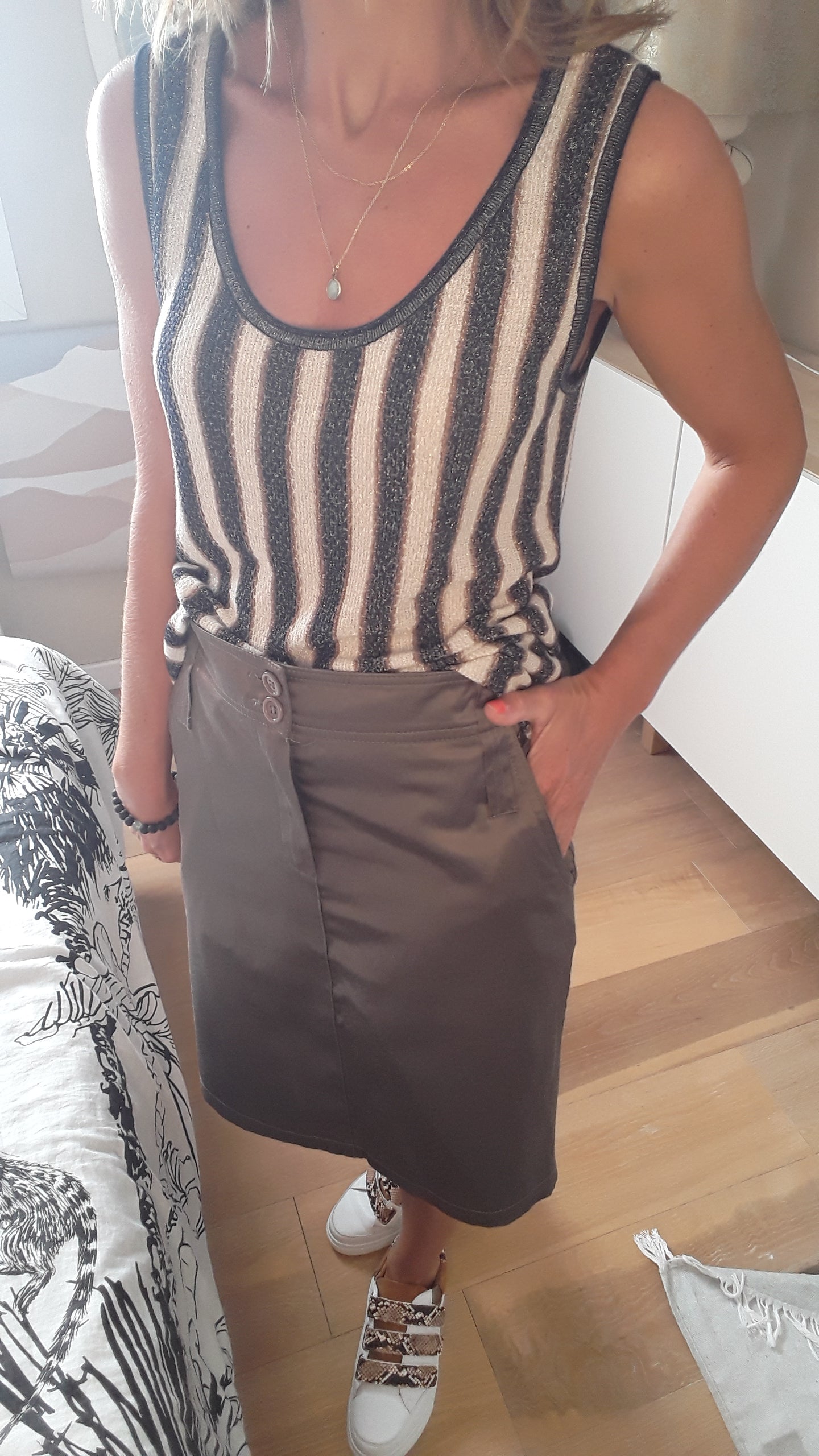 Jupe droite kaki - Lovia - 36