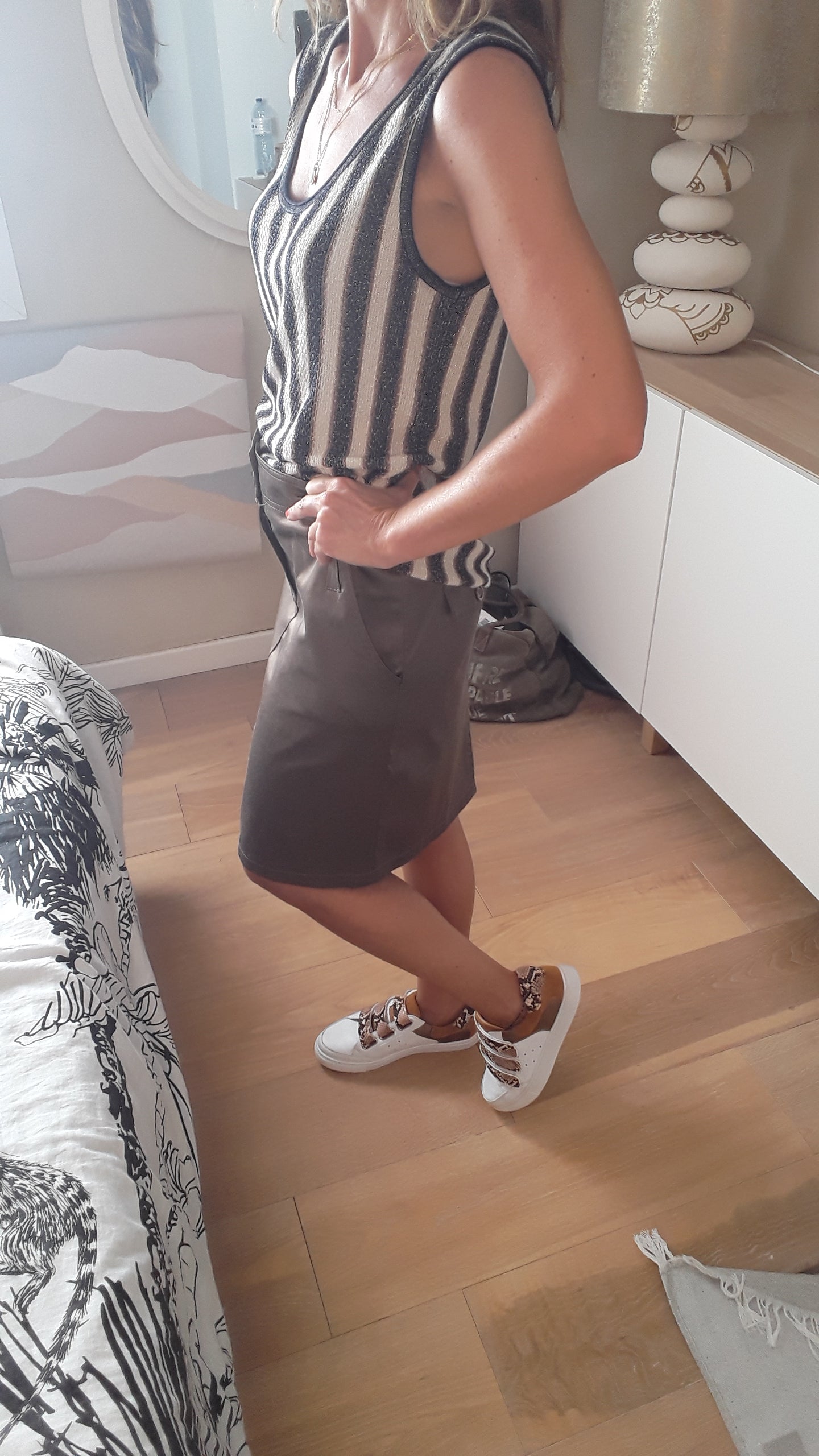 Jupe droite kaki - Lovia - 36
