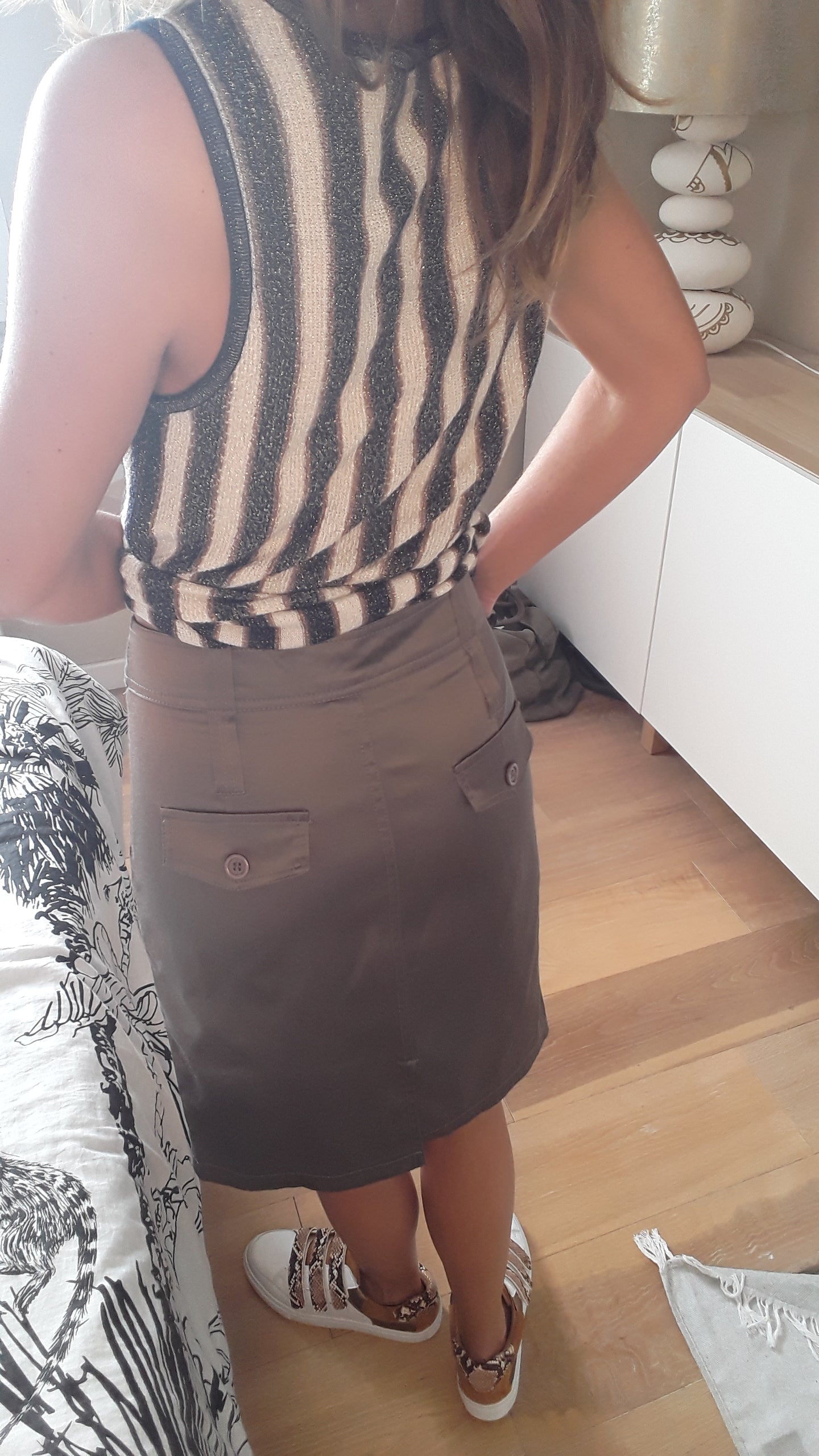 Jupe droite kaki - Lovia - 36