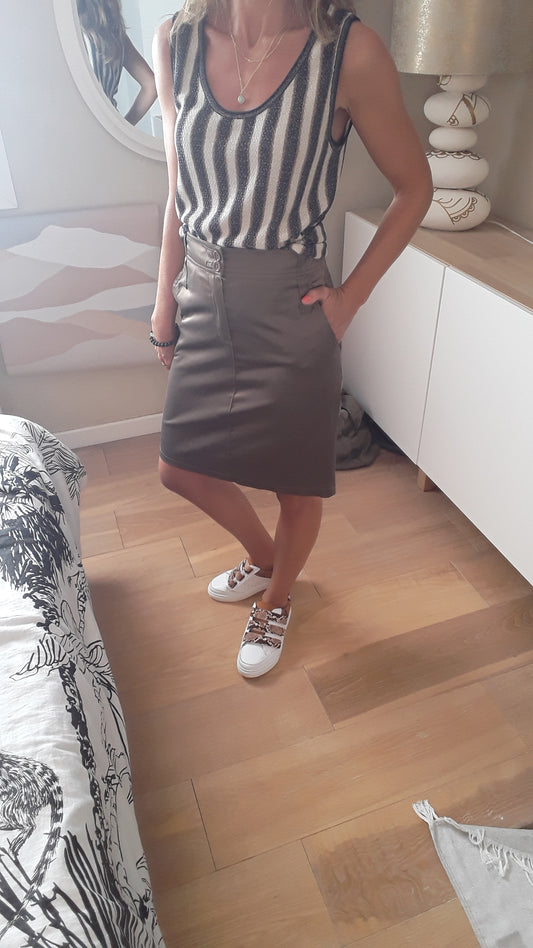 Jupe droite kaki - Lovia - 36