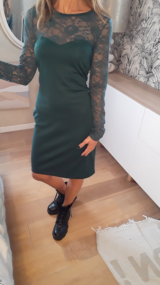 Robe verte dentelle - Etam - 36