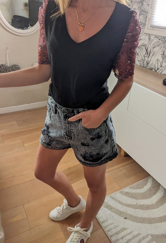 Short jeans gris - Pull & Bear - 34