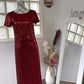 Robe longue rouge sequins - Etam - 38