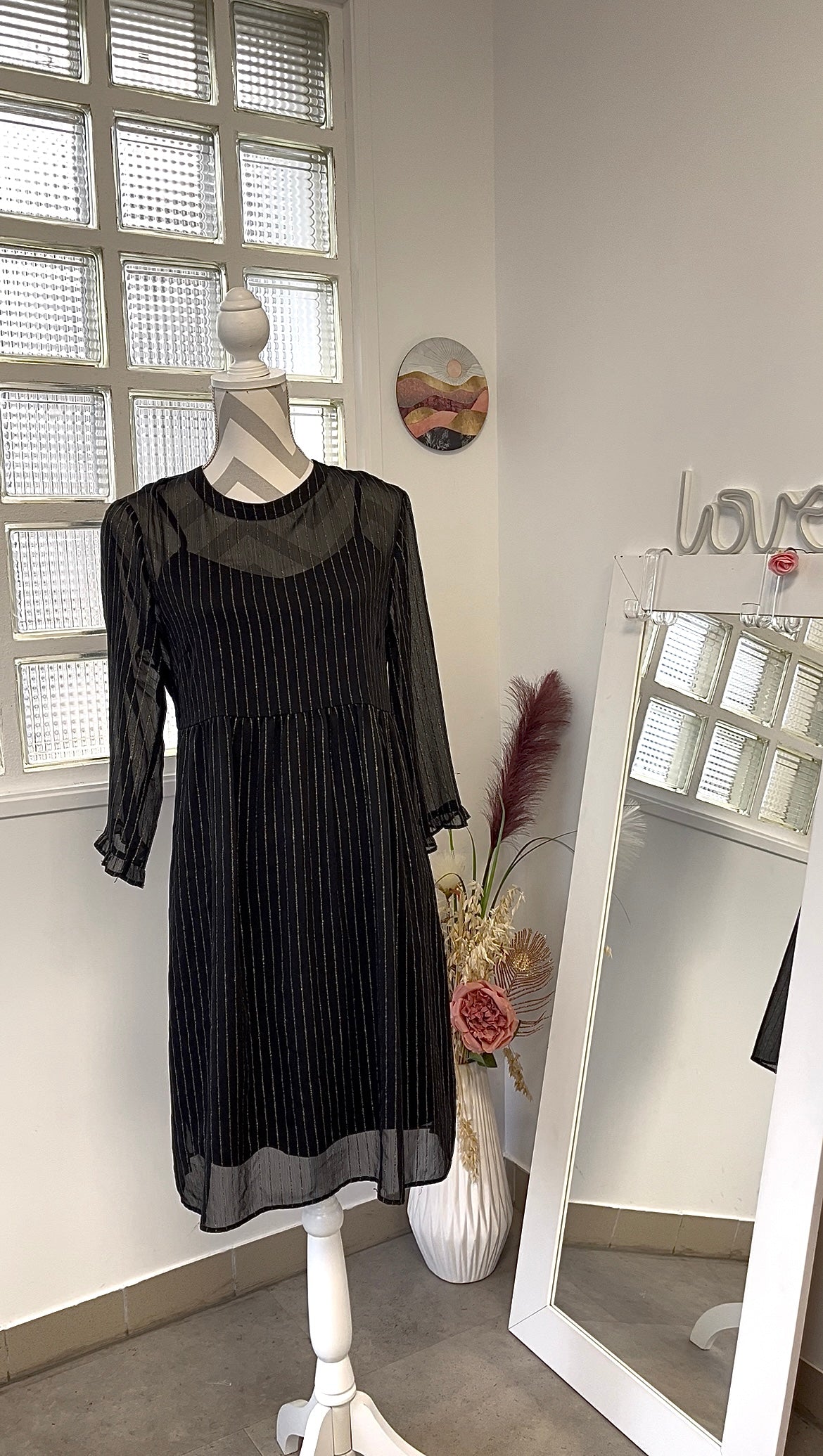 Robe noir rayé doré - Promod - 38