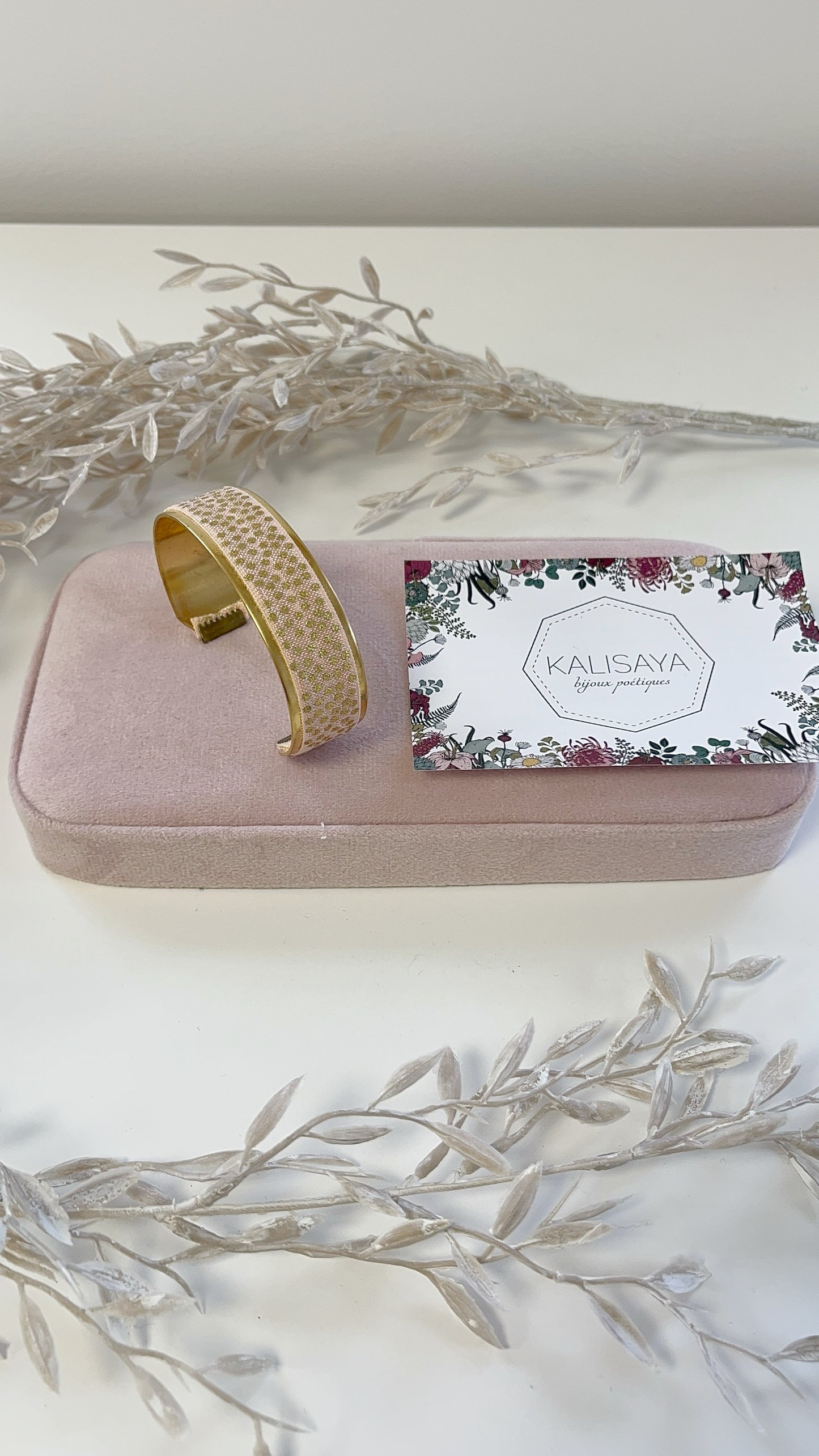 Bijoux Bracelet manchette pois doré - Kalisaya - TU