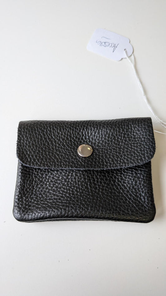 Porte-monnaie cuir Noir - Made in Italy - TU