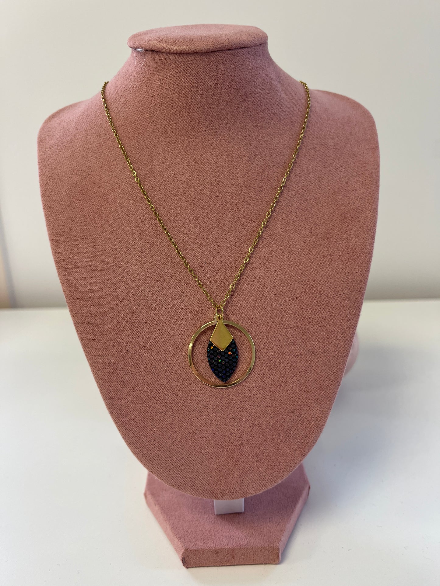 Bijoux Collier Création Jeanne&Jo Noir Disco