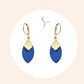 Bijoux Boucles d'oreilles plumes bleu saphir velours - Création Jeanne et Jo - TU