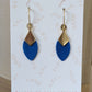 Bijoux Boucles d'oreilles plumes bleu saphir velours - Création Jeanne et Jo - TU