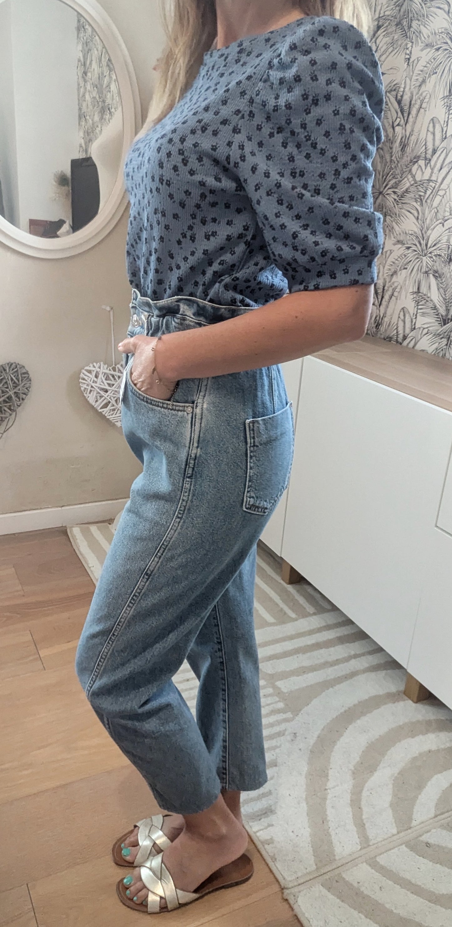 Jeans Mom smoké - Mango - 32/34