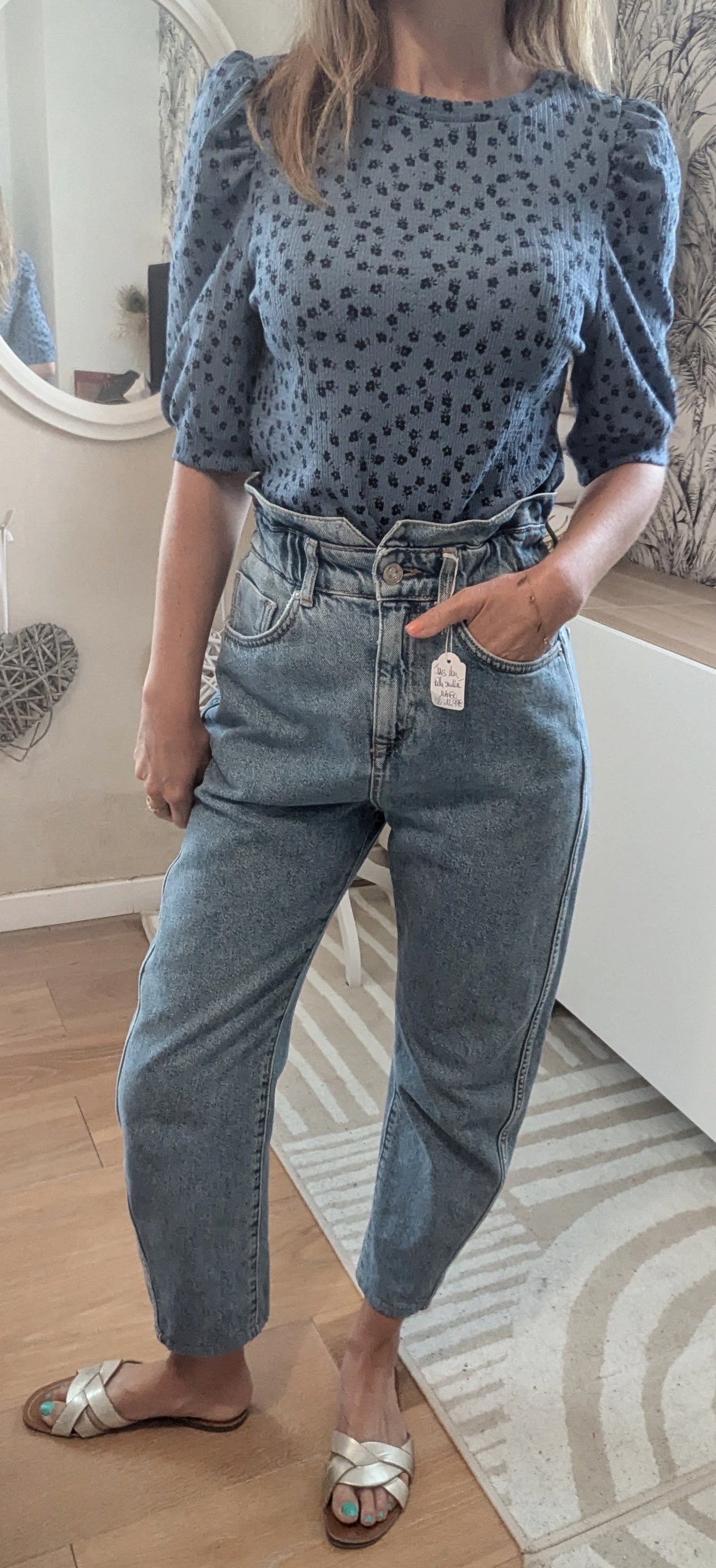 Jeans Mom smoké - Mango - 32/34