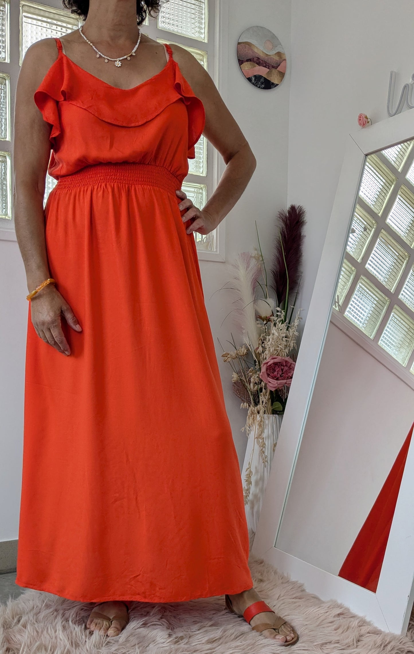 Robe longue orangée - Pimkie - 38