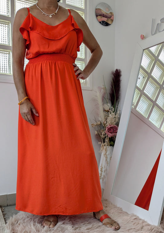 Robe longue orangée - Pimkie - 38