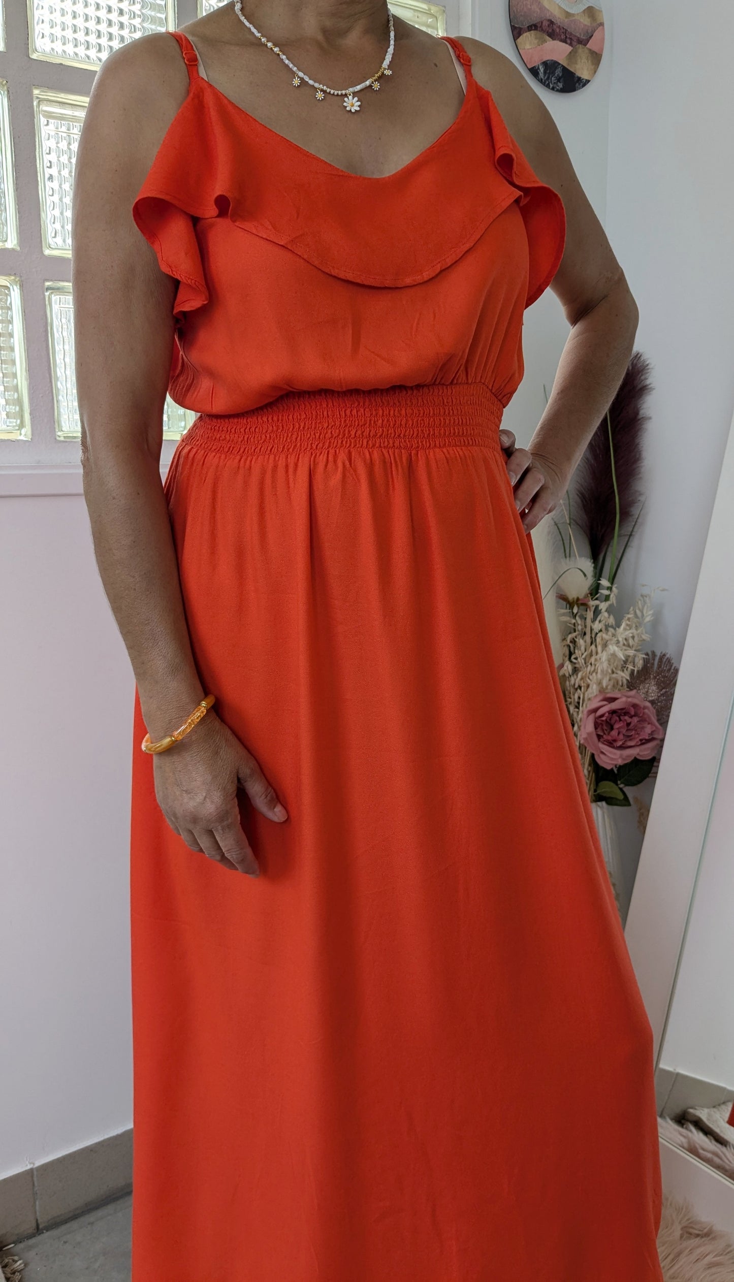 Robe longue orangée - Pimkie - 38