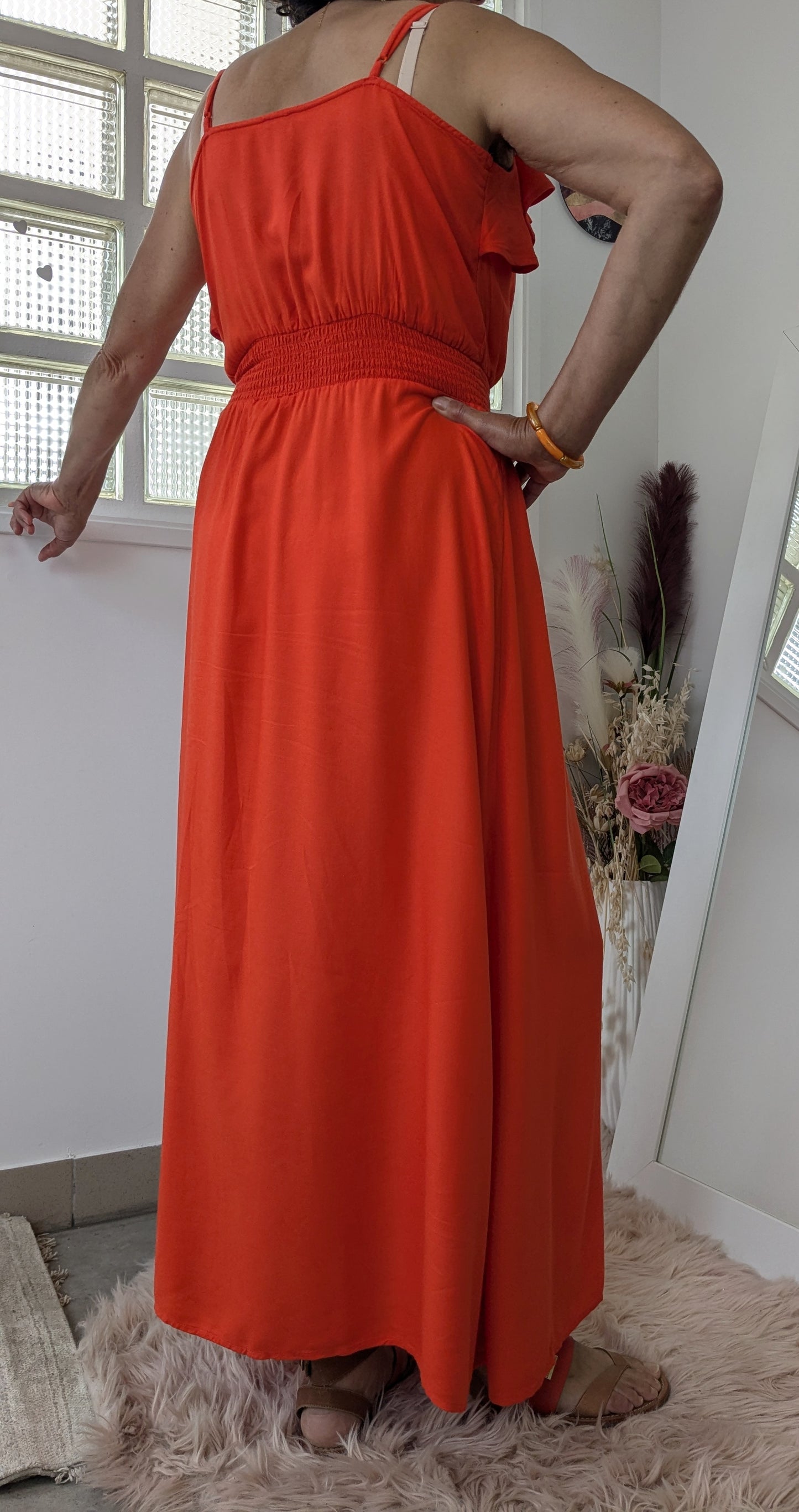 Robe longue orangée - Pimkie - 38