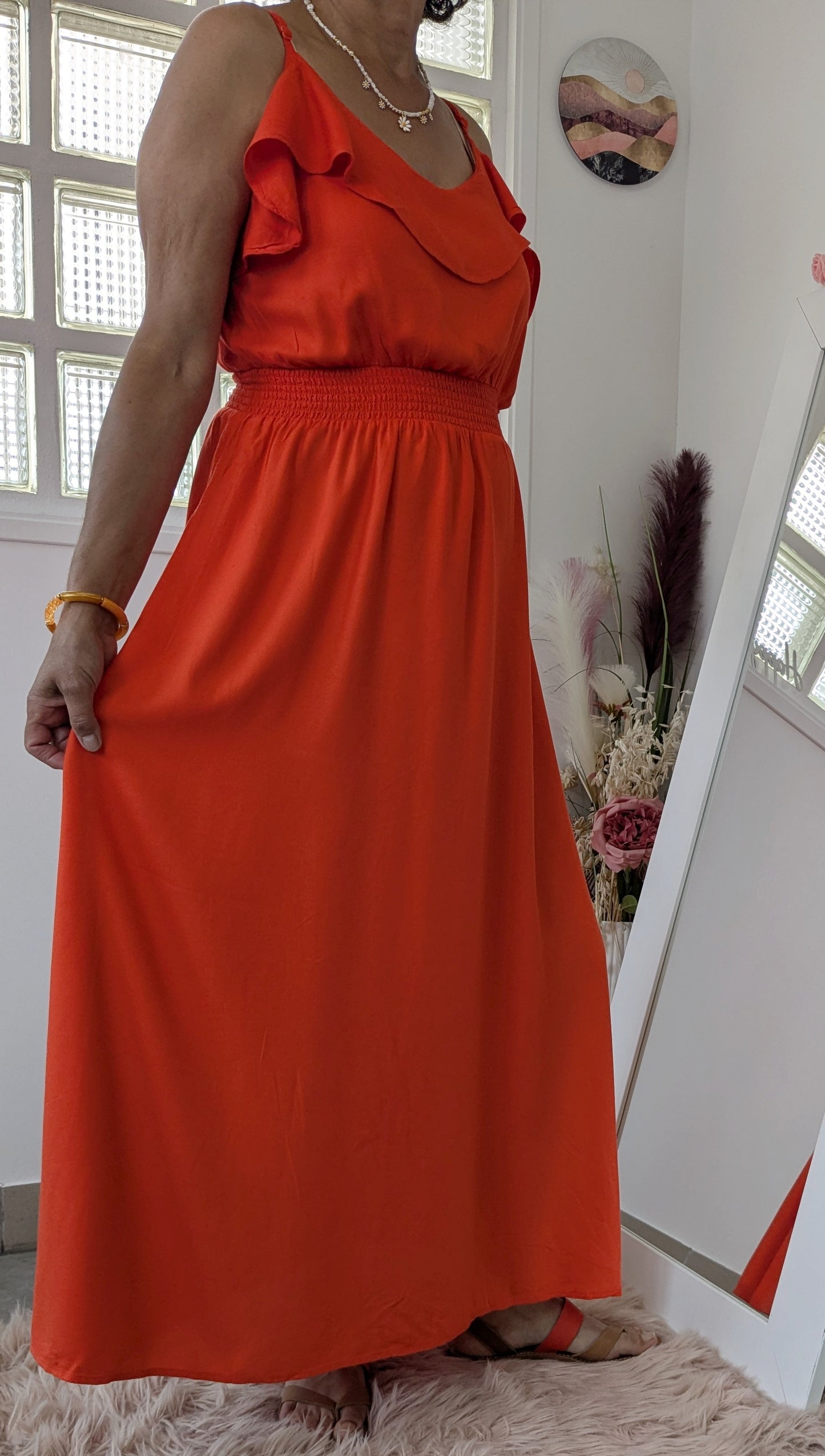 Robe longue orangée - Pimkie - 38