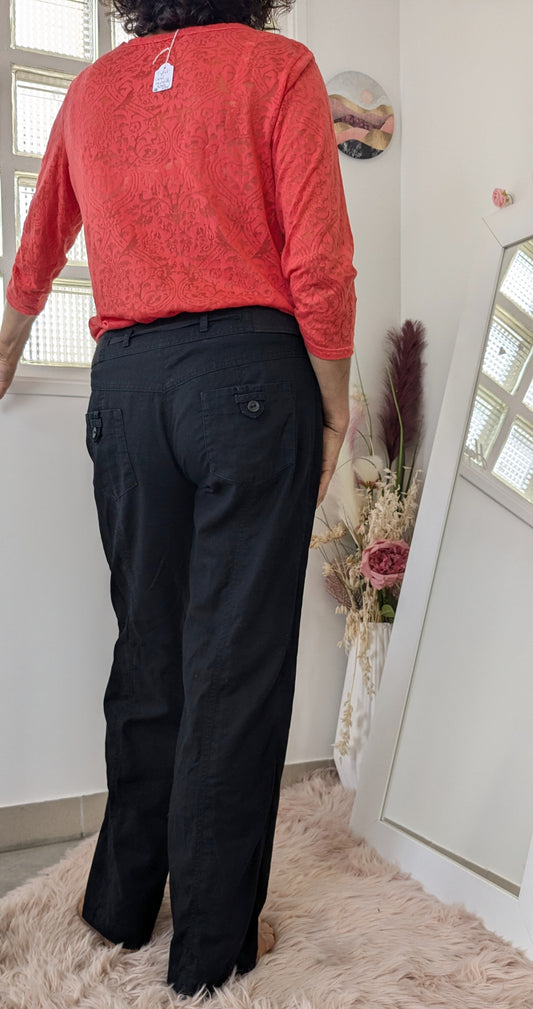 Pantalon noir lin - La Redoute - 38