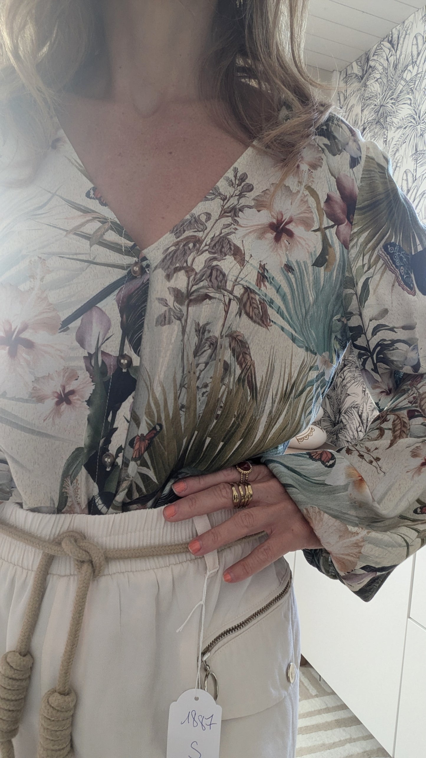 Blouse bohème jungle - H&M - 36