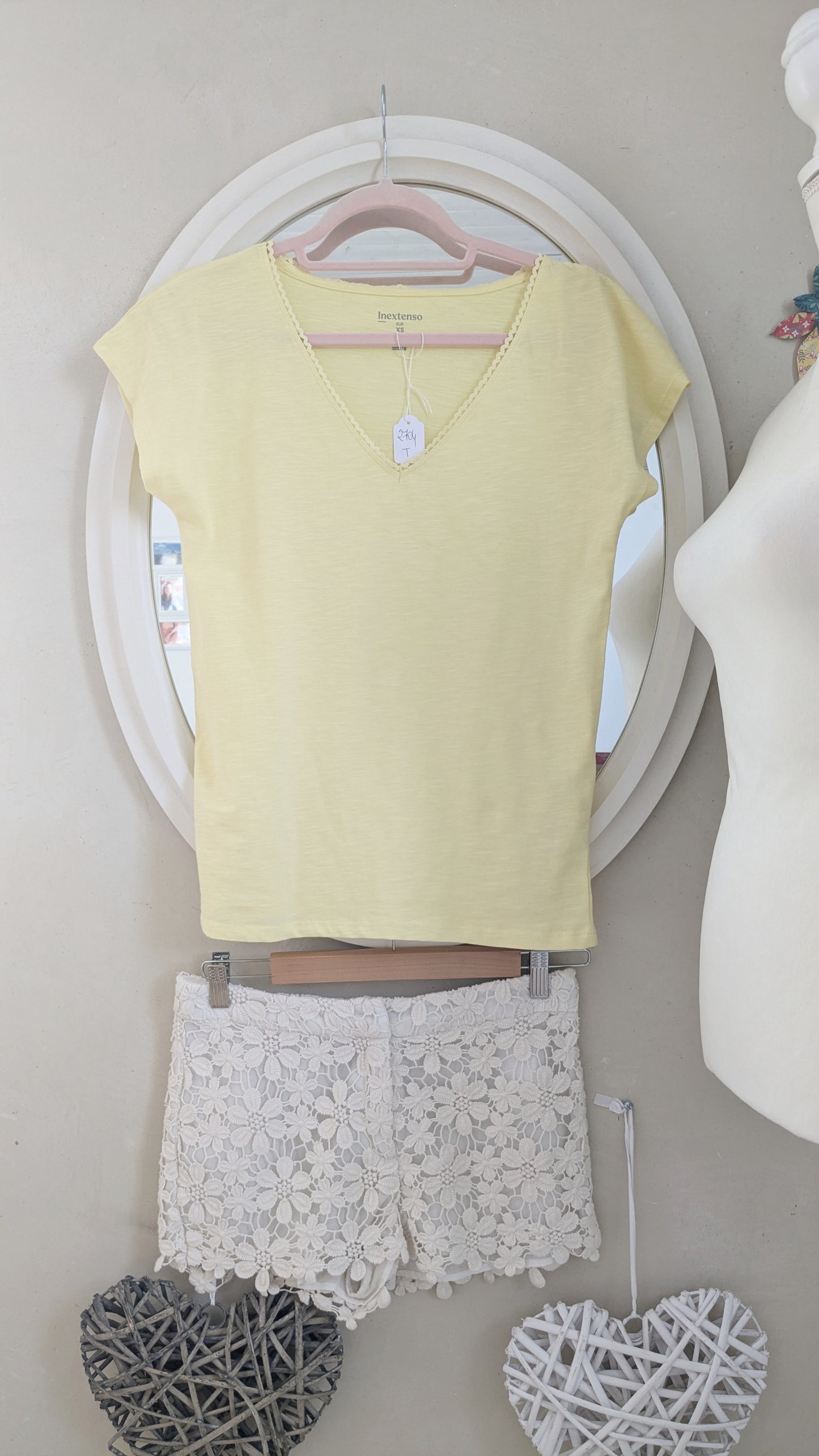 Neuf T-shirt jaune tendre - In Extenso - 34/36