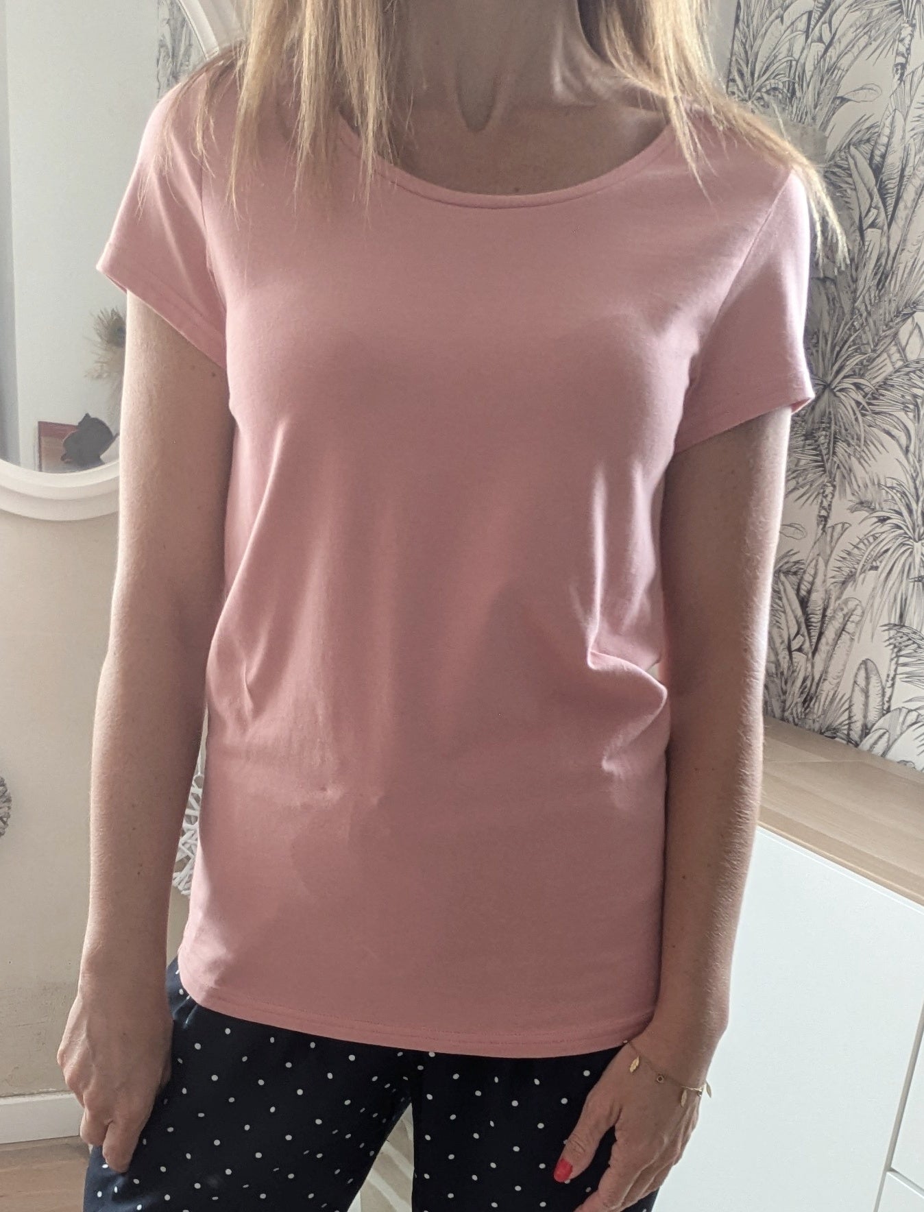 Neuf T-shirt rose tendre - Tissaia -34/36