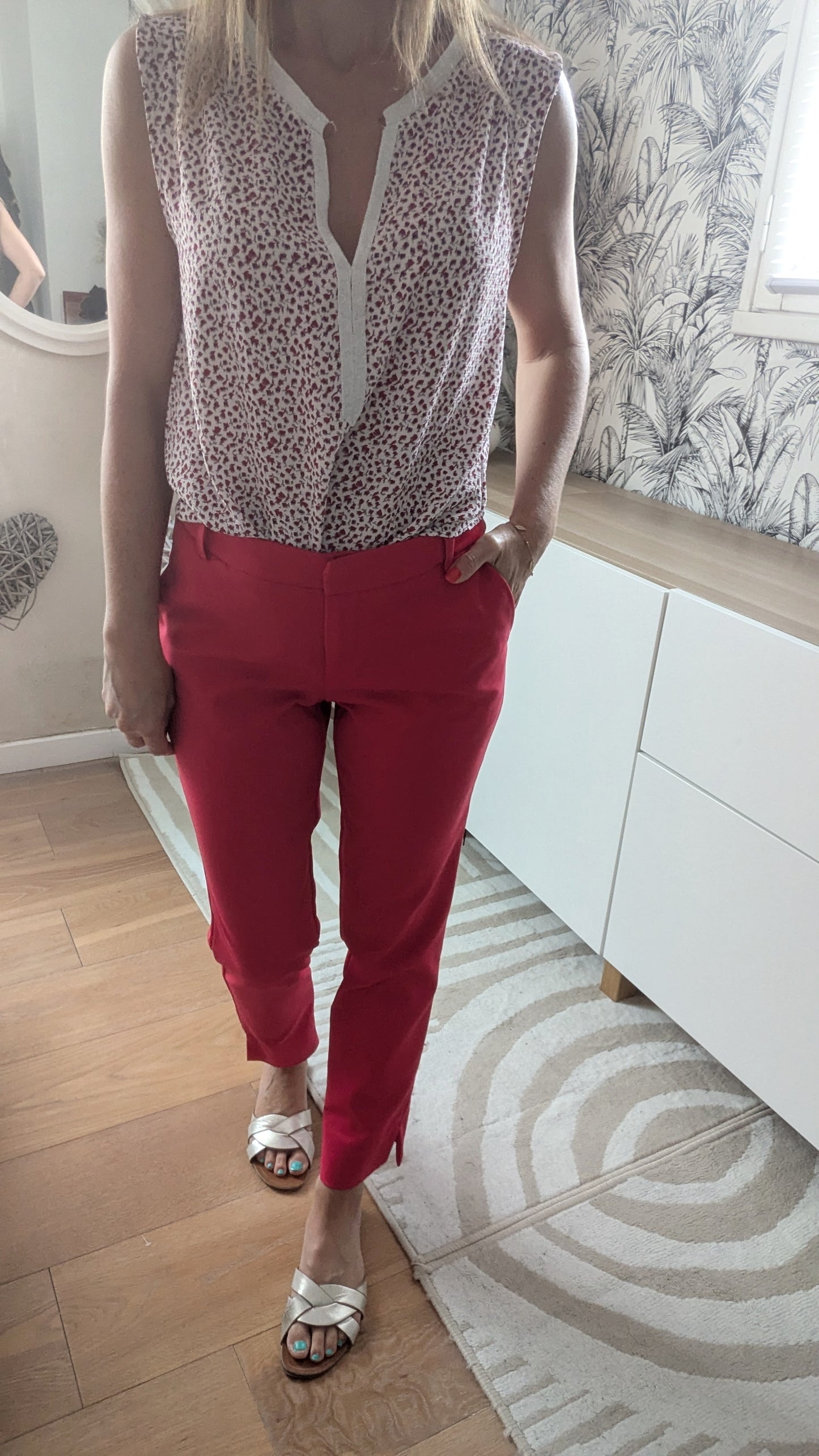 Pantalon rouge 7/8 ème - Morgan - 34/36