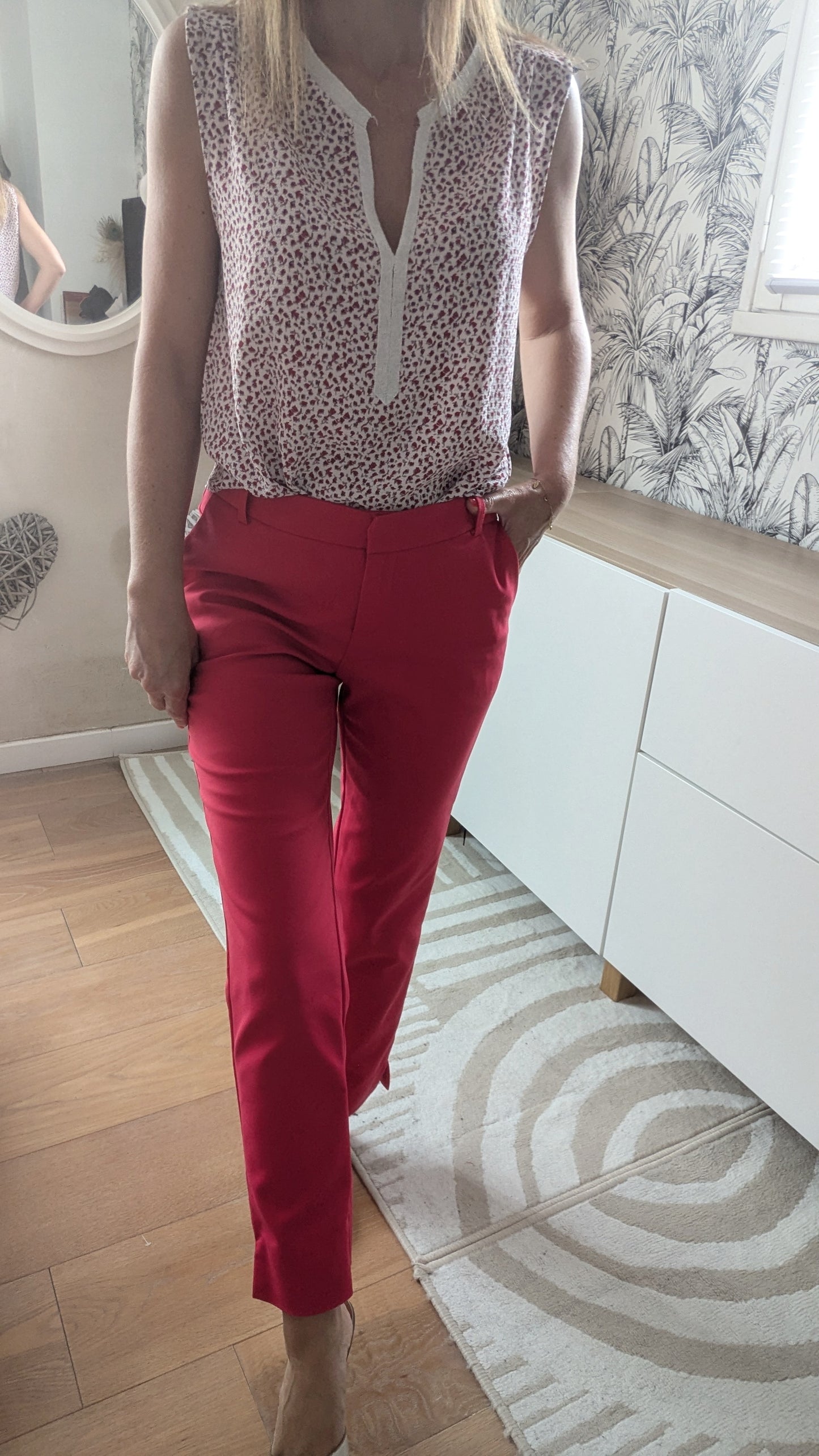 Pantalon rouge 7/8 ème - Morgan - 34/36