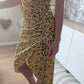 Robe longue fleurie jaune - Bershka - 36