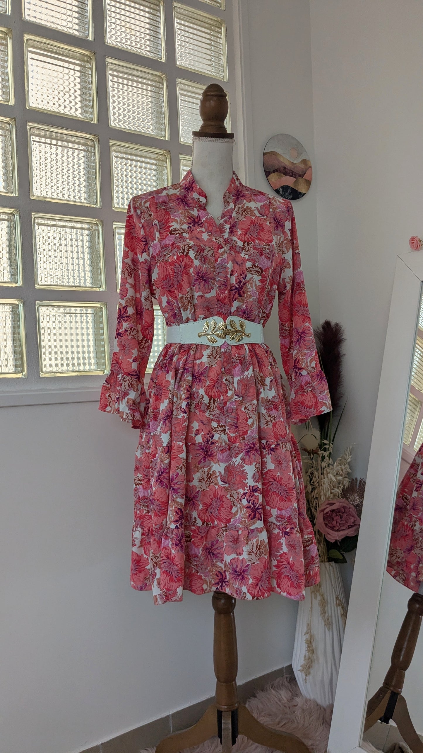 Robe rose fleurie - Millenium - 40