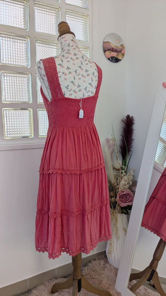 Robe longue midi rose - Italia - TU