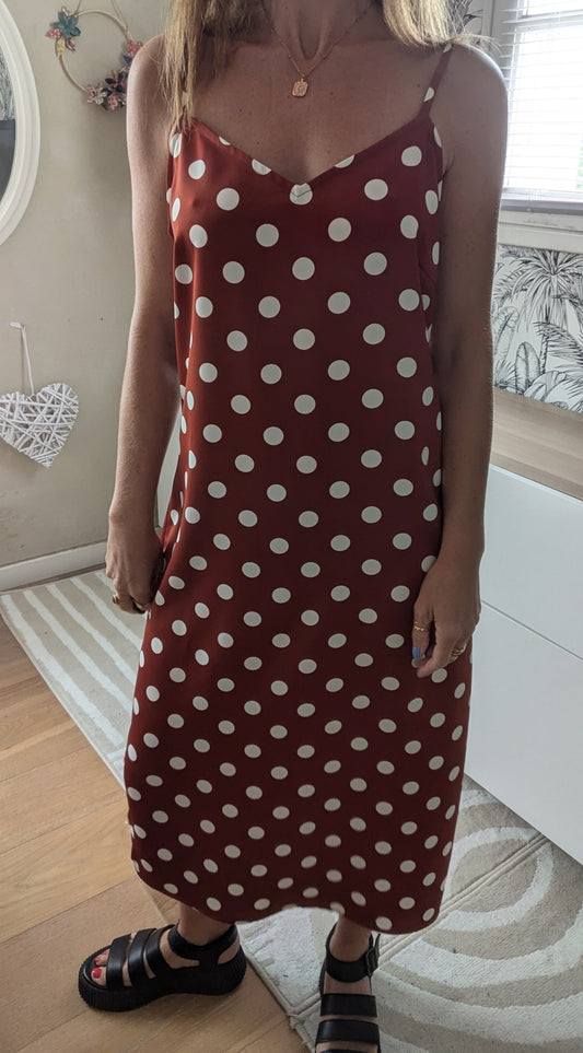 Robe longue pois brique - Pieces - 34/36