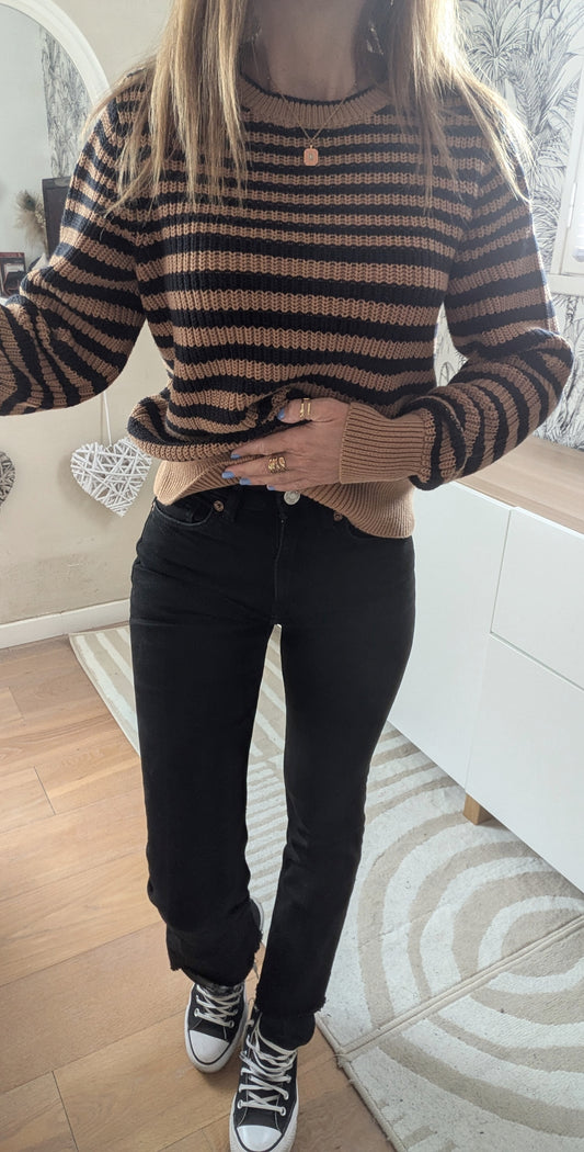 Jeans noir taille haute cut - Zara - 34