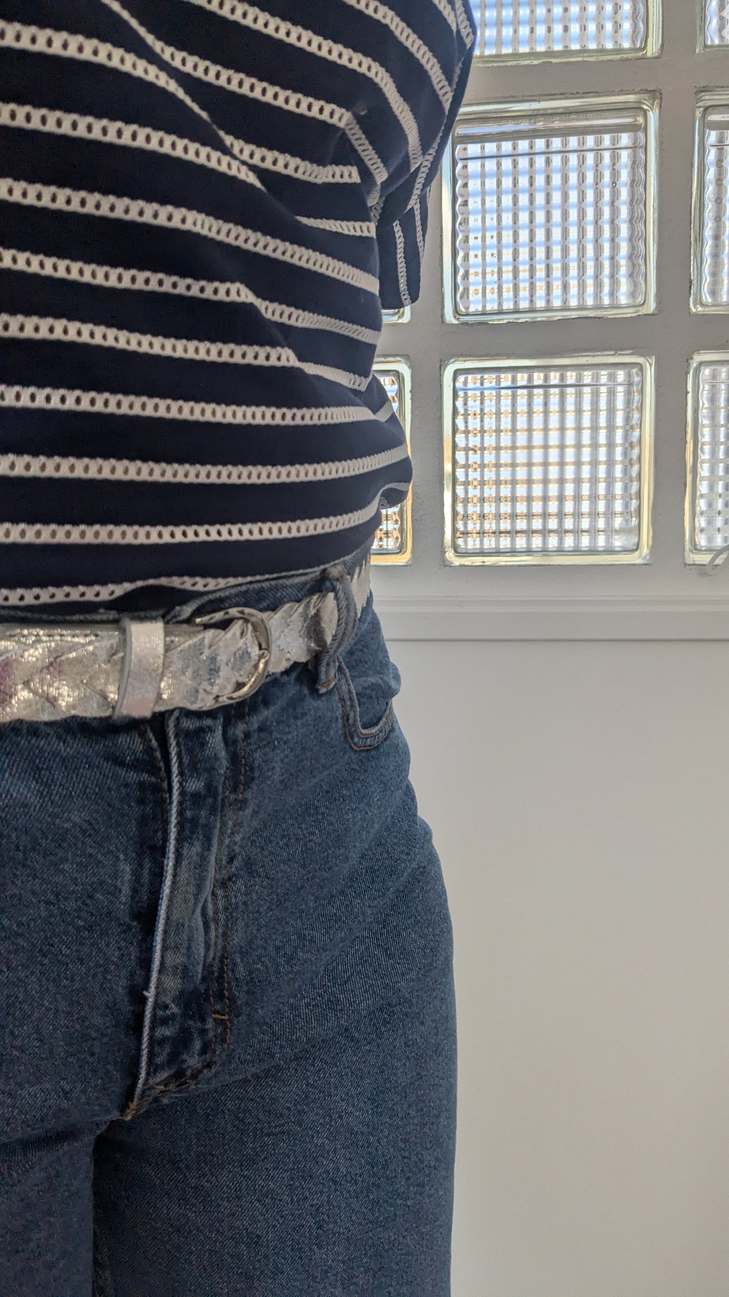 Ceinture tressée argentée - Boutique indépendante - TU