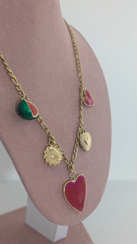 Bijoux Collier multi cœur rouge - La Perleuse en Série - TU