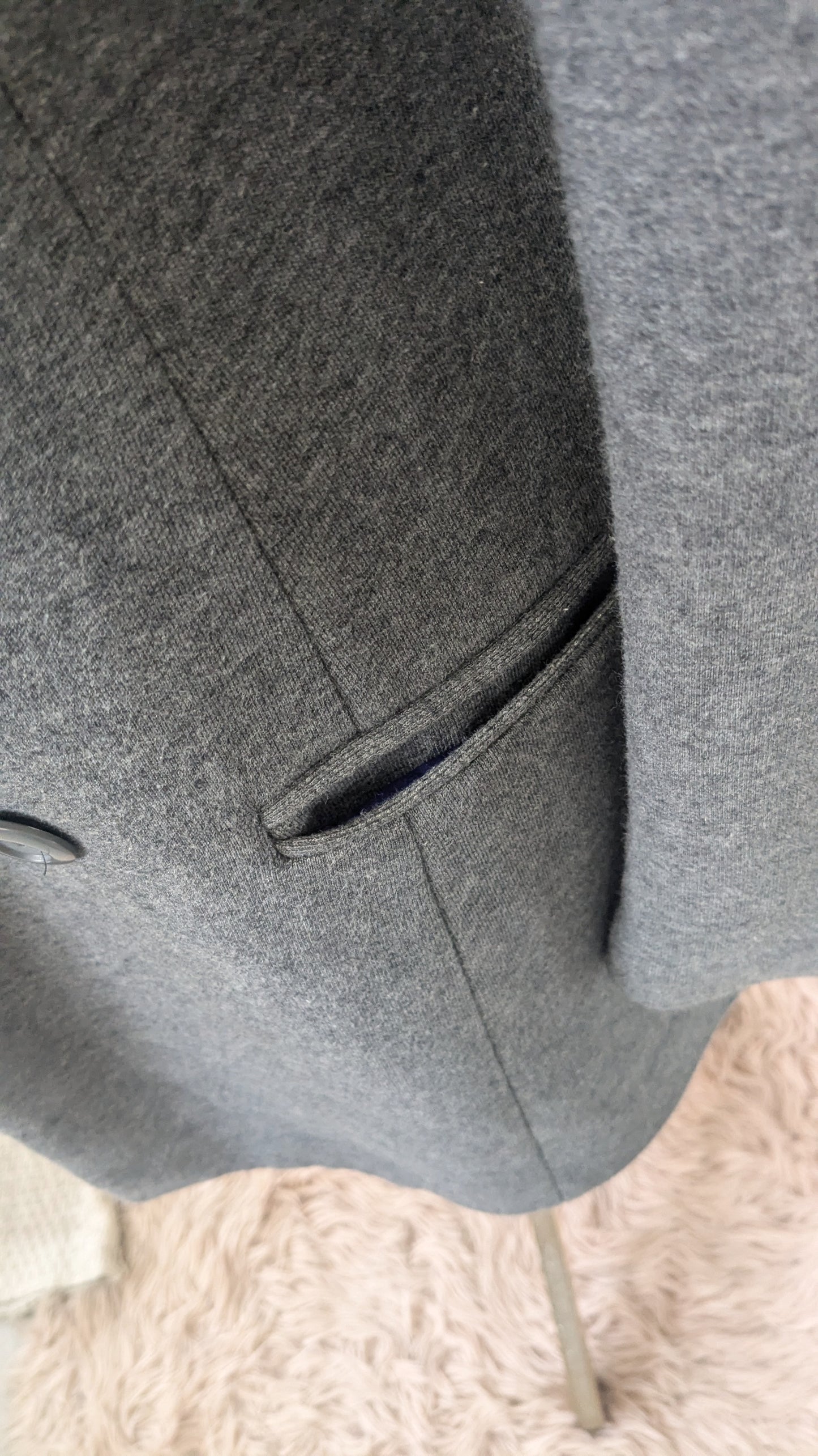 Blazer mi-long gris chiné - H&M - 34